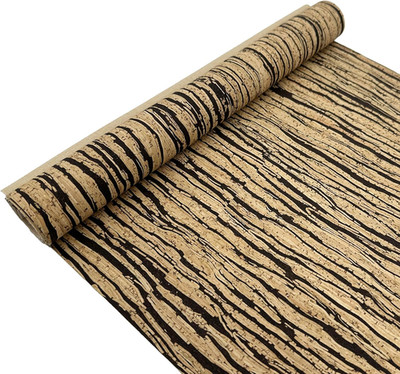 Cork Fabric by the Yard,Cork Fabric for Sewing with Black Coffee Surface,12 * 52