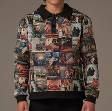 Brand of Eyecons Paris Men's Eyecons Album Tapestry Polo in Black Size L NWOT