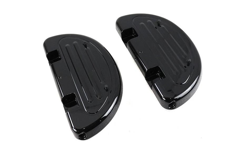 Gloss Black Passenger Half Moon Footboard Set fits Harley Davidson - Image 3 of 4