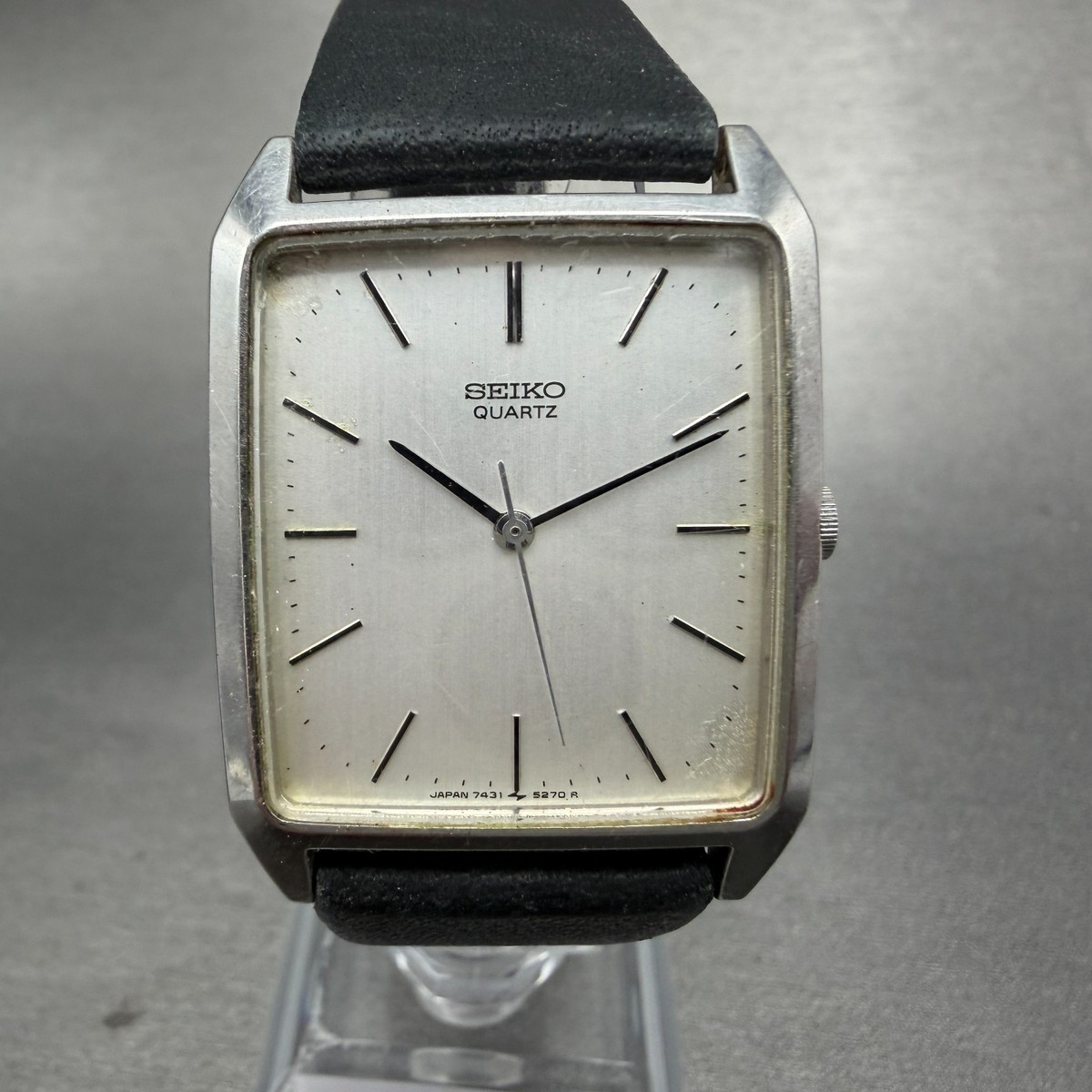 t*o様 SEIKO 懐中時計 昭和51年製 Seiko Tank Watch Men 27mm Silver Dial Silver Tone Rectangle 7431