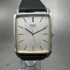 Seiko Tank Watch Men 27mm Silver Dial Silver Tone Rectangle 7431-5210 NewBattery