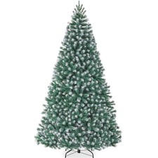 Best Choice Products Unlit Frosted Artificial Spruce Tree w/Easy Assembly Blue