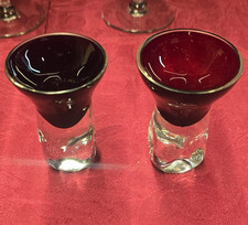 Vintage early 1900s Black Fade Shot Glasses S...