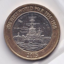 2015 First World War Royal Navy £2 Coin - Collectors Coin - Used Condition