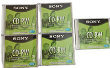 Sony CD RW 5 Pk Blank Discs 650MB 74 Minute Rewritable Multi Spd 1X 2X 4X NEW