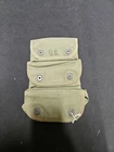 WW2 US Military 3 Cell Grenade Pouch 1945 Dated Canvas WWII