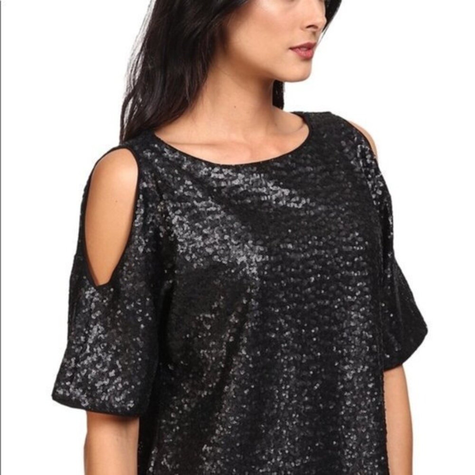Splendid Sequin Cold Shoulder Top - image 1