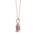 Birthstone Pendant 1/2 cts Natural Pink Sapphire, Nude Diamonds, 14K Rose Gold — photo 2