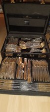 SBS Besteck Solingen 23/24 Gold Karat "Wien" Hartvergoldet 70-tlg. Besteckkoffer