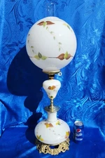 Vintage LARGE 3-Tier Vines Gone With The Wind Hurricane Parlor Lamp