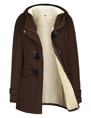 Gihuo Winter Jackets for Women Sherpa Lined Jacket Women Duffle Toggle Coat