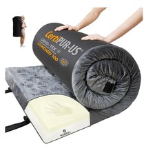 Memory Foam Camping Mattress Twin Size Waterproof Cover - Portable Roll Up