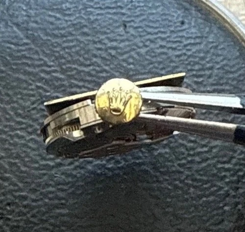 Vintage Ladies 1960’s TUDOR Watch Movement, Rolex Crown! Gold Linen Dial!