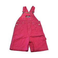 Vintage 90s Mickey Minnie Mouse Girls 10 Pink Embroidered Baggy Shortalls