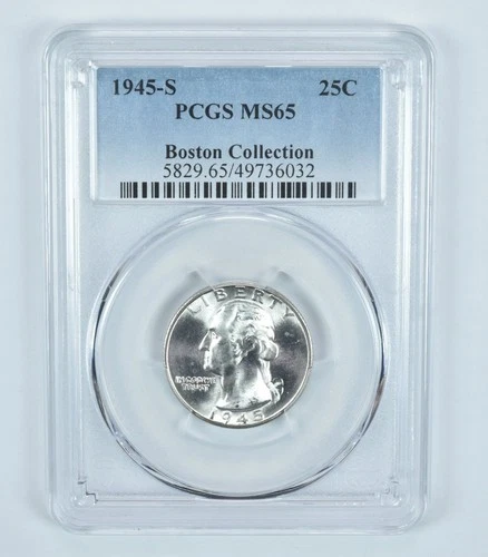 1945-S Washington Quarter Boston Collection MS65 PCGS Blue Label *2506