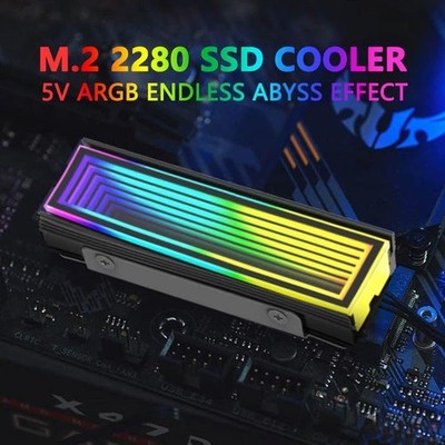 5V ARGB Sync Computer 2280 SSD M2 Radiator PC RGB M.2 Nvme Cooler Heatsink USA 