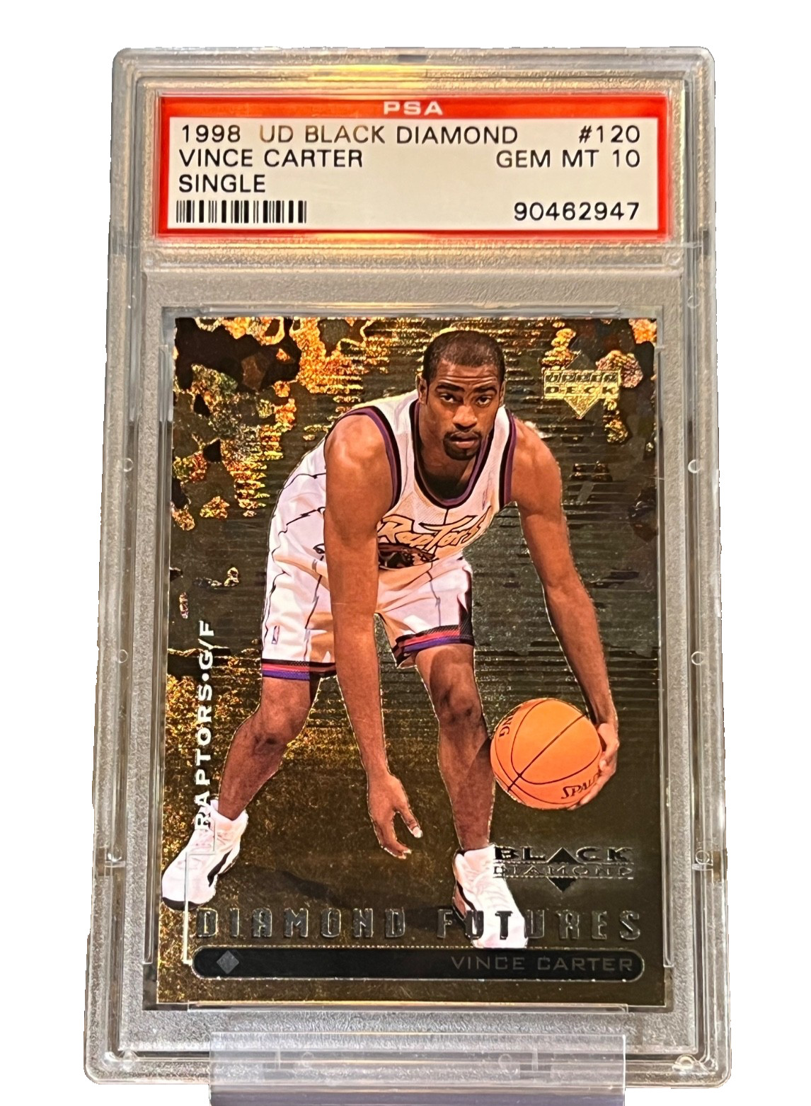 1998-99 Vince Carter Upper Deck Black Diamond FOIL RC Rookie READ DESCPT PSA 10
