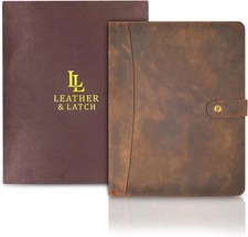 Genuine Leather Padfolio Organizer for Men  Women   Professional Portfolio Fo