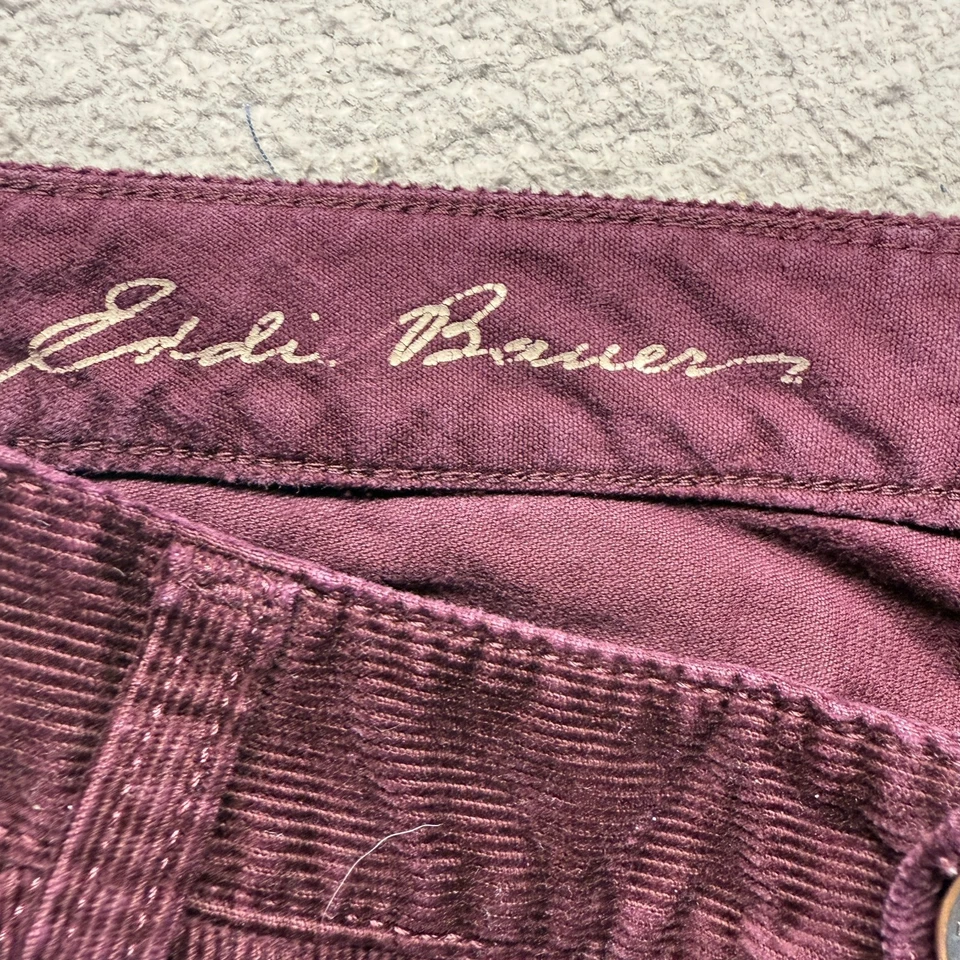 Calça chino Eddie Bauer vermelha feminina tamanho 8 curvilínea bootcut veludo elástico cintura média - Imagem 4 de 4