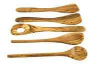 KüChenset 5Tlg. Aus Olivenholz Holz Besteck KüChenbesteck