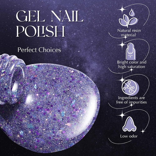 ROSALIND UV Nagellack Thermo, 6 Farben 7 ML Glitzer Gel Nagellack Farbwechsel Sh - Bild 10 von 12