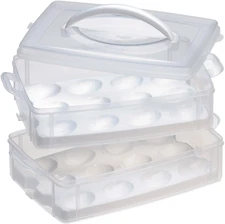 Snap 'N Stack Portable Storage Carrier with Lid for Eggs, Bpa-Free Egg Holders