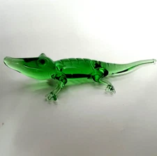 Murano Glass, Handcrafted Unique Crocodile Figurine, Glass Art