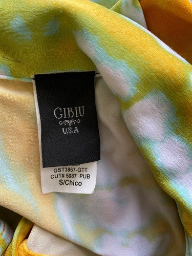 Vintage 60/70s Gibiu Button Up Tie Dye Top Small Roll Tab Sleeve hippie boho - Picture 13 of 15