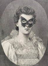 ORIGINAL COLLAGE ART butterfly moth eyes recycled fetish Victorian mask fantasy