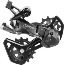 microSHIFT ADVENT RD-M6195M-B Rear Derailleur - 9 Speed, Medium Cage, Black, Wit