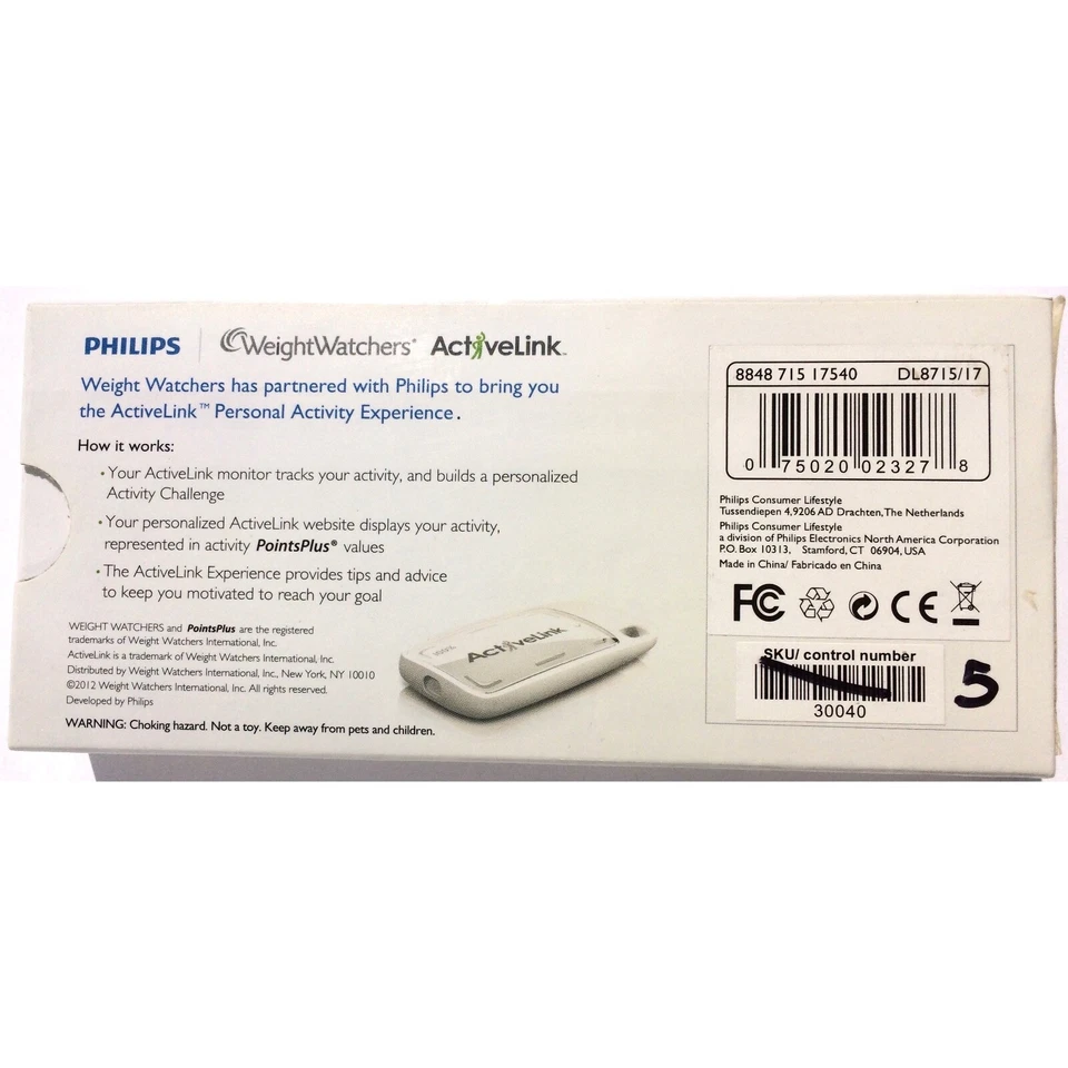 Monitor rastreador de actividad Philips WeightWatchers ActiveLink sellado 075020023278 Foto 2 de 2