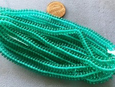 TWO HUNDRED  200 6mm X 2MM Czech Glass AQUA Rondelle Beads