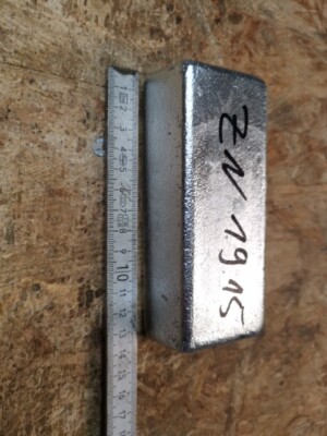 Zink Barren Zn 1,9 Bis 2 kg  Zinkbarren  Opferanode Zink Schrott 
