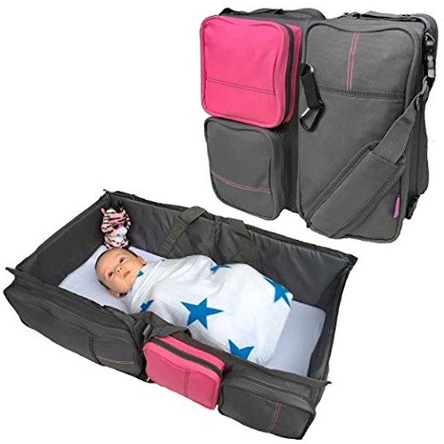 Boxum Baby 3 In 1 Diaper Bag Travel Bassinet Change Station Pink Boxum Baby 3 In 1 Diaper Bag Travel Bassinet Change Station Pink 611188803019