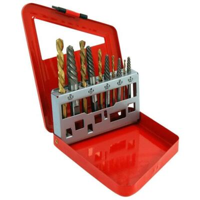 NEILSEN 10-tlg Schraubenausdreher & Bohrer Set Spiralausdreher + Titan HSS Bohrer