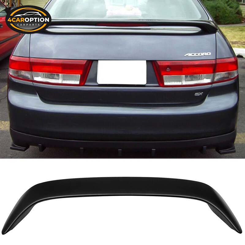 Trunk Spoiler For 2003-2005 Honda Accord Sedan - OEM Style ABS Wing With LED Brake Light