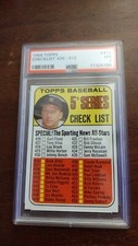 1969 Topps #412 Mickey Mantle Checklist PSA 7 NM