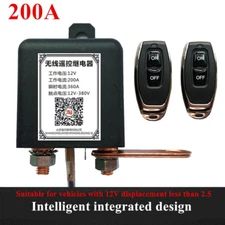 Wireless Dual Remote Car Battery Disconnect Relay Master Kill Cut-off Switch 12V