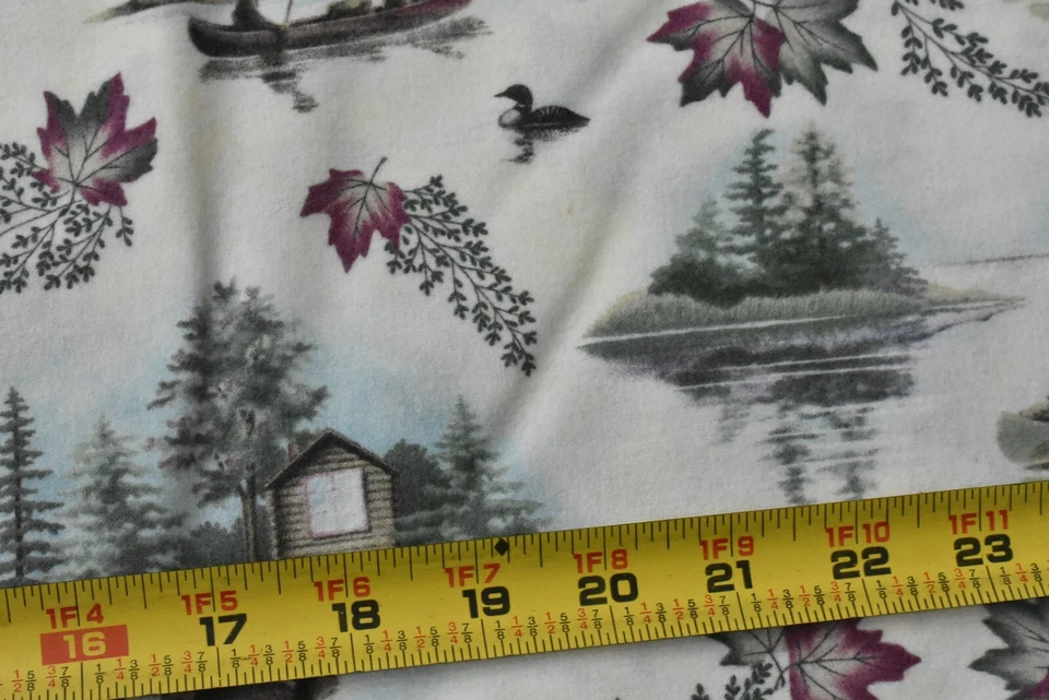 By 1/2 Yd, "Canoe Country" Scenes on Cream Flannel, Moda, Holly Taylor, P8943 - Image 2 of 4