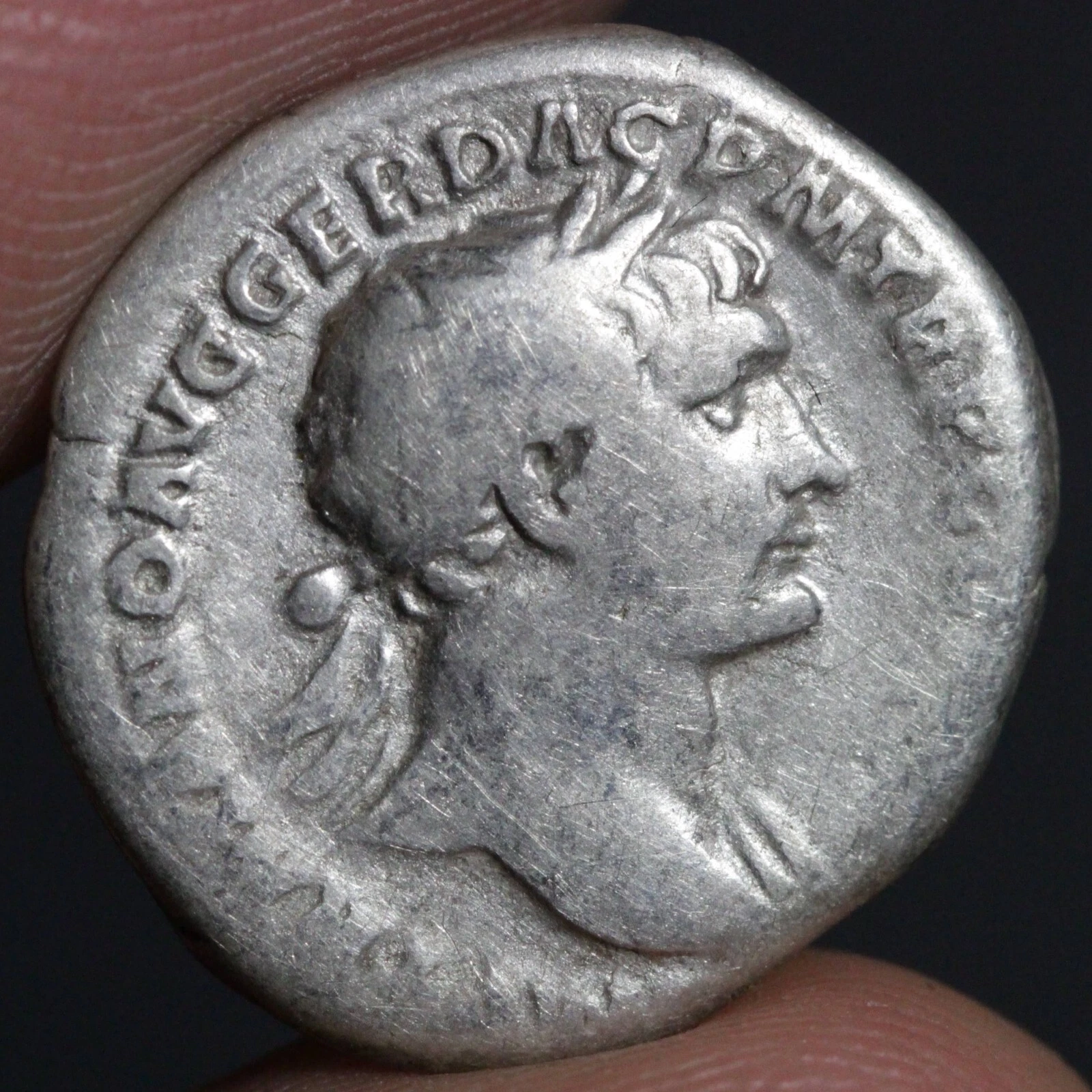Trajan Denarius Ancient Roman Empire Silver Coin 103AD Virtus God