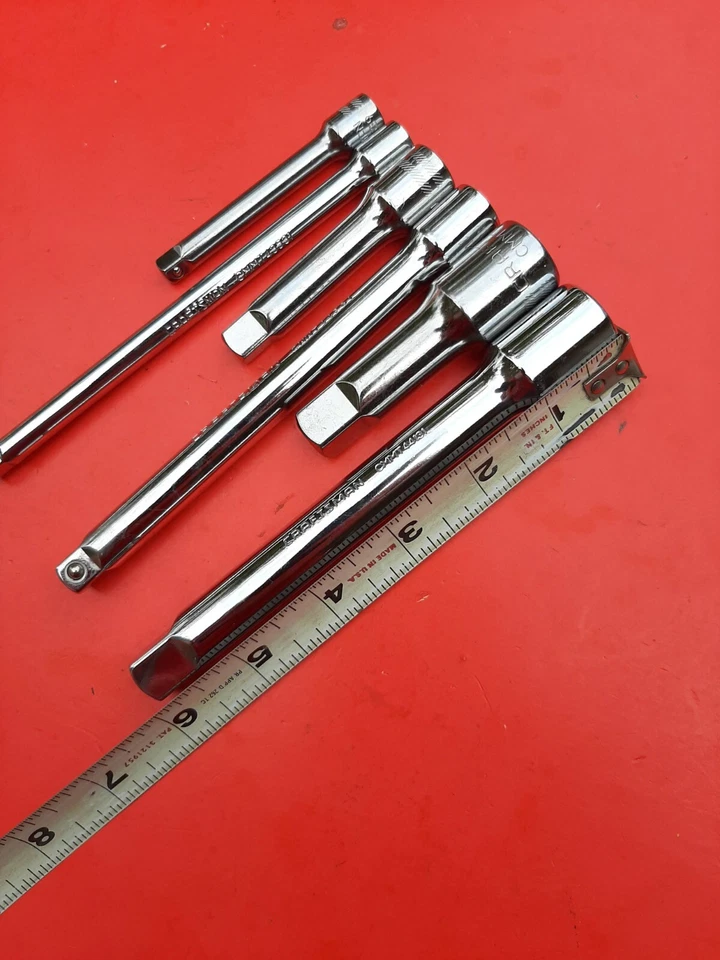 NEW CRAFTSMAN TOOLS 6 Piece 3" & 6" Ratchet Socket Extension Set 1/4" 3/8" 1/2" - Image 3 of 4