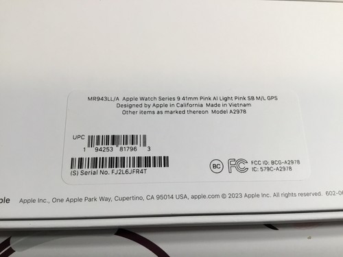 Apple Watch Series 9 41mm Aluminum Case SB - Light Pink, M/L (GPS) Excellent! - Zdjęcie 4 z 4
