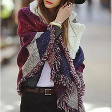 WomenTravel Wrap Winter Muffler Shawl Large Blanket Oversized Scarf Stole Poncho