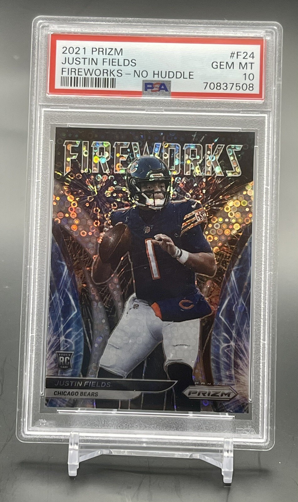 2021 Prizm - Justin Fields Fireworks No Huddle Psa 10