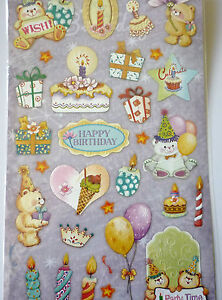 Sticker Papiersticker Basteln Geburtstag Karten Basteln Scrapbooking Kinder Bunt Ebay