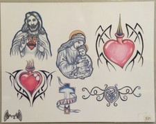 Tattoo Studio Shop Flash Single Jesus Christianity Religion Angel 11"X14" Print