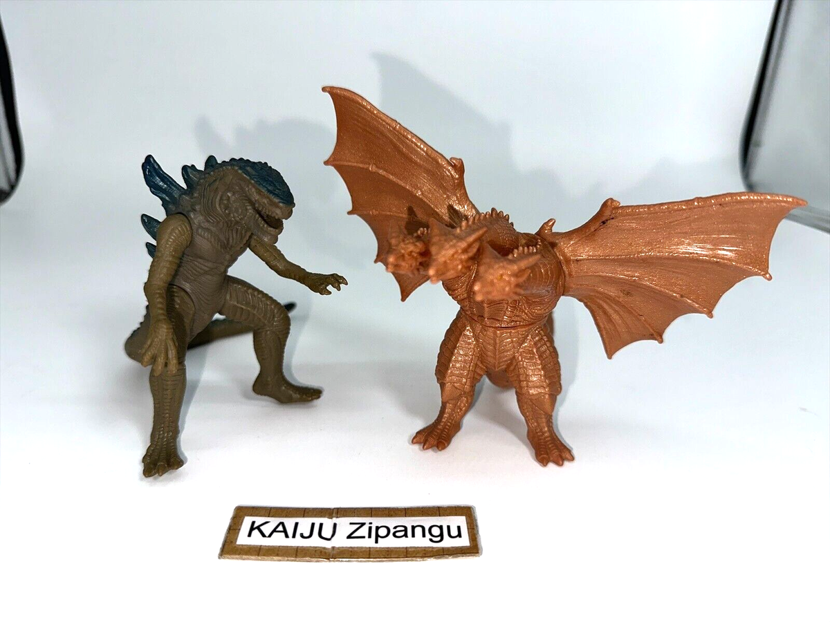 1998 Bandai 4” Zilla and Cretaceous King Ghidorah Figure Set