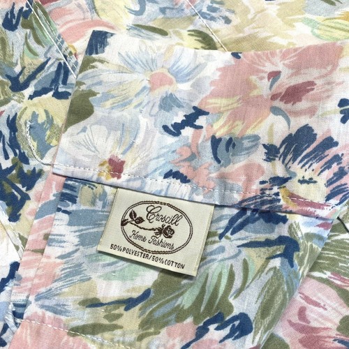 Par de cortinas cenefas vintage años 90 croscill Elisa estampado floral rosa azul púrpura - Imagen 6 de 9