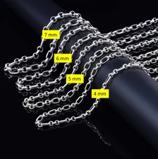 A26 Pea Chain and Anchor Chain Combined 5mm Silver 925 Length 45cm - 85cm