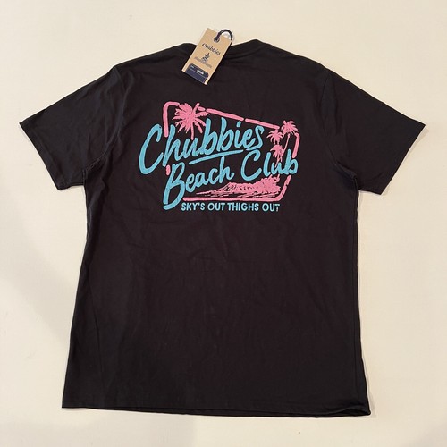 NEW Chubbies The Weekend Has Arrived T-Shirt Men's Medium Club Soto Faded Black